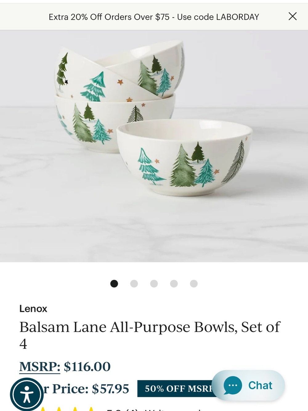 Lenox Balsam Lane Christmas Bowl Set